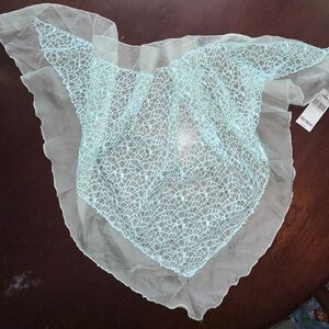 Buckle Elegant Sheer Lace Scarf NWT